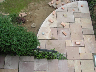 Aldingbourne Indian sandstone patio installation